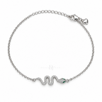 Serpentine Sparkle | Pavé Snake Anklet