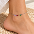 Prism Row | Rainbow Baguette Anklet