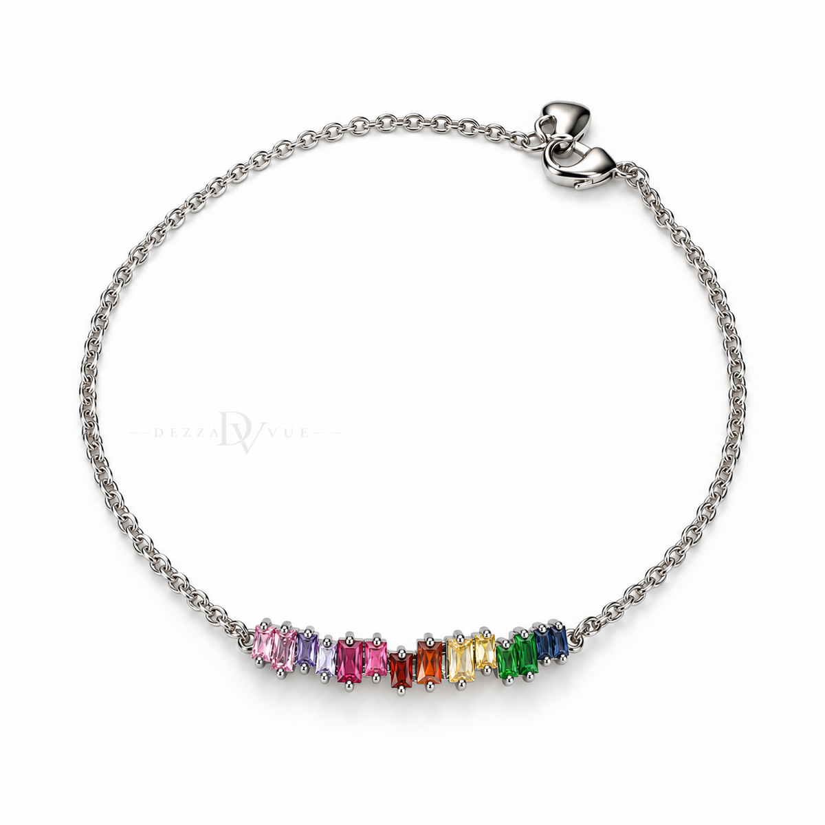 Prism Row | Rainbow Baguette Anklet