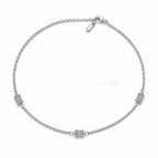 Pavé Orbit | Barrel Station Anklet
