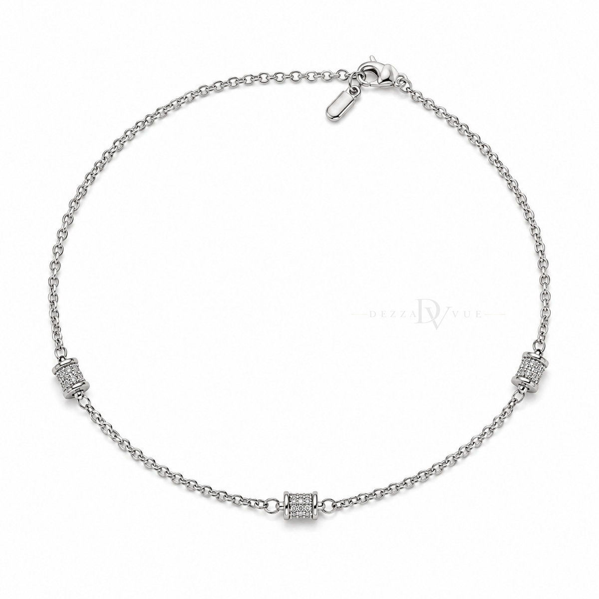 Pavé Orbit | Barrel Station Anklet