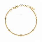 Golden Orbit | Curb and Bead Anklet