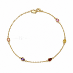 Jardin de Couleur | Multicolor Pear CZ Anklet