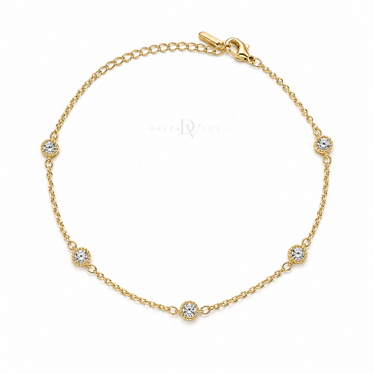 Starlight Trail | Petite Bezel CZ Anklet