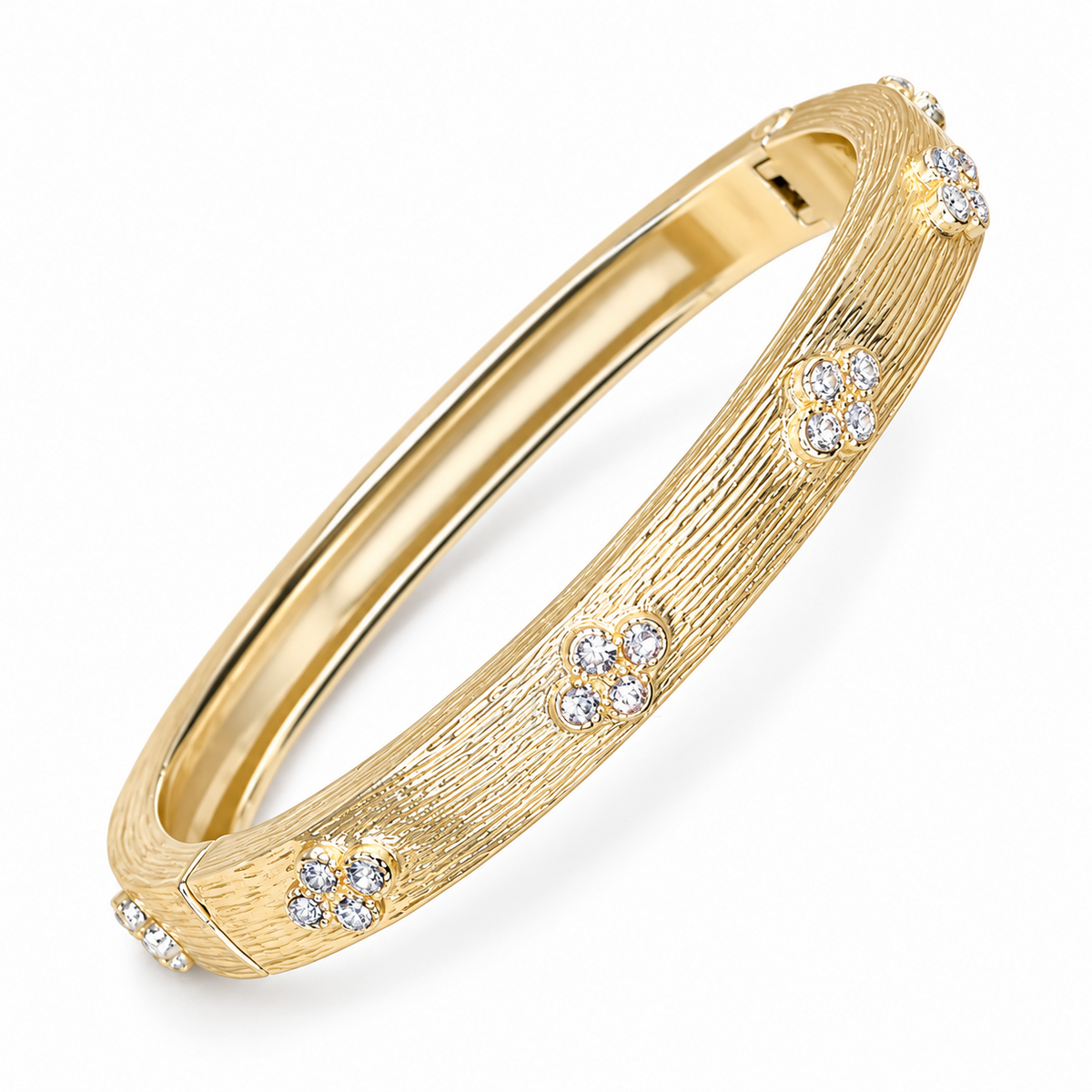 Fleur Texture | CZ Floral Bangle
