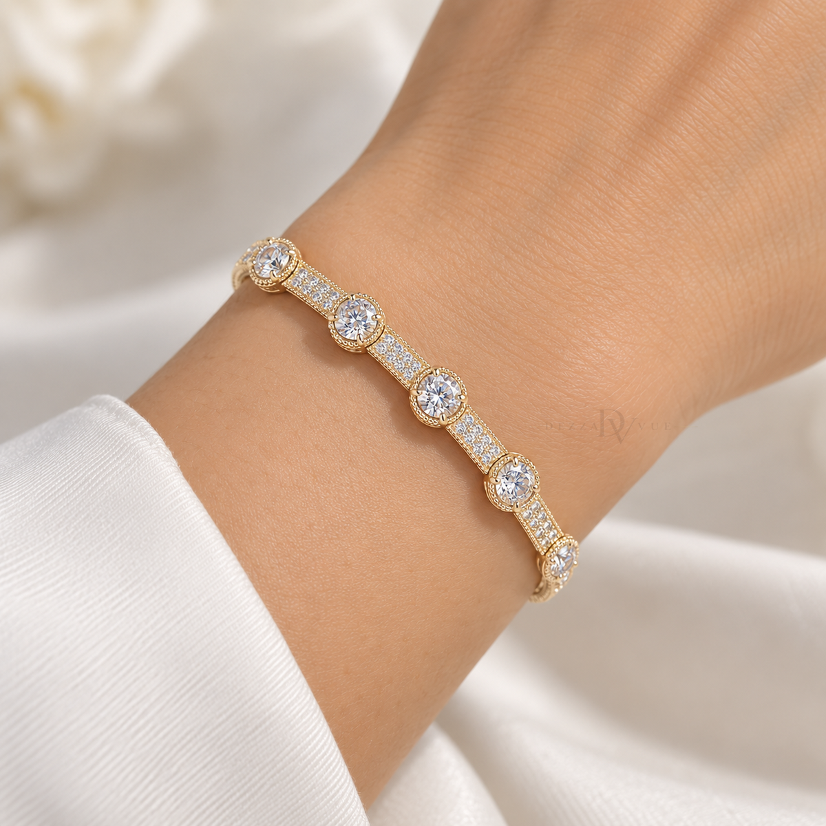 Celestial Row | Round CZ Bangle