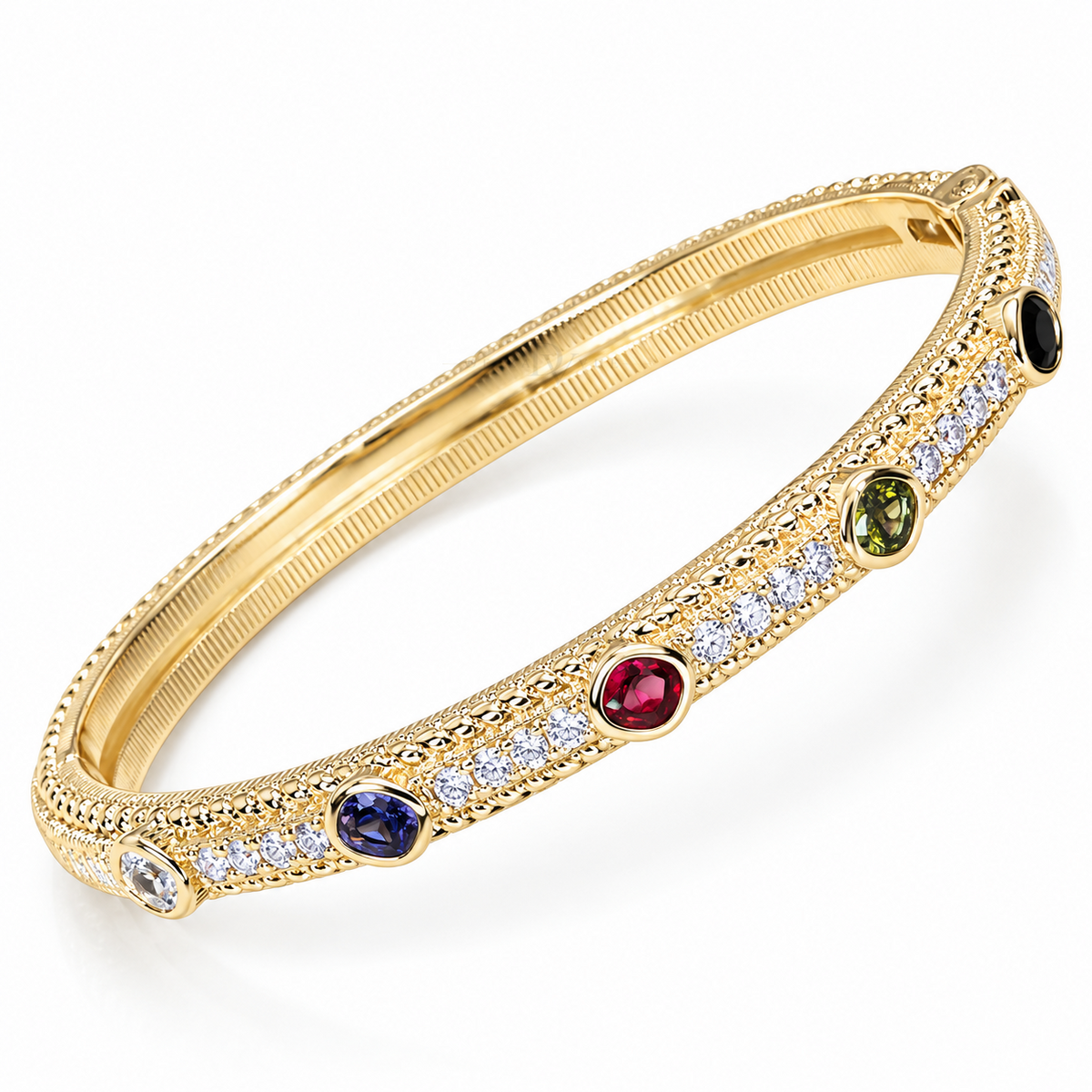 Jewel Orbit | Multicolor CZ Bangle
