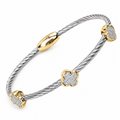 Deux Fleurs | Two-Tone Clover Bangle
