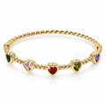 Rainbow Amour | Heart CZ Bangle