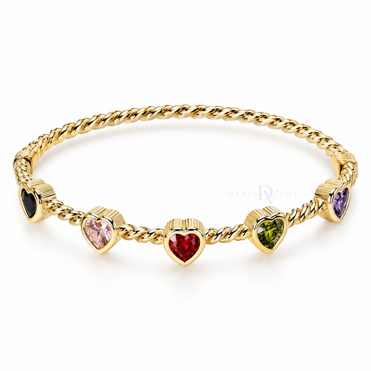 Rainbow Amour | Heart CZ Bangle