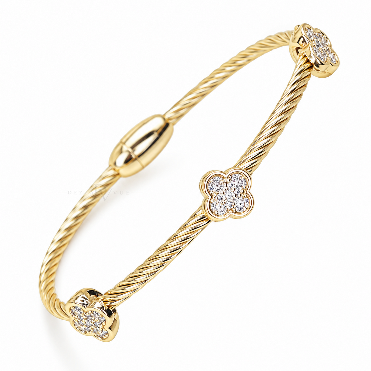 Clover Cable | Pavé Station Bangle