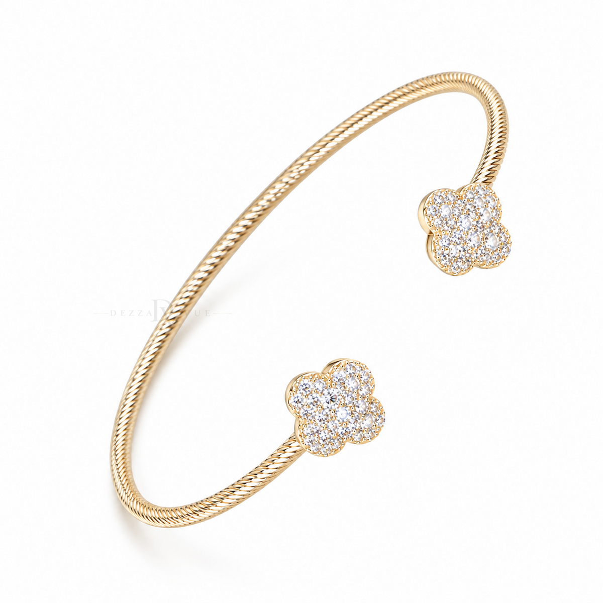 Open Fleur | Pavé Clover Cuff