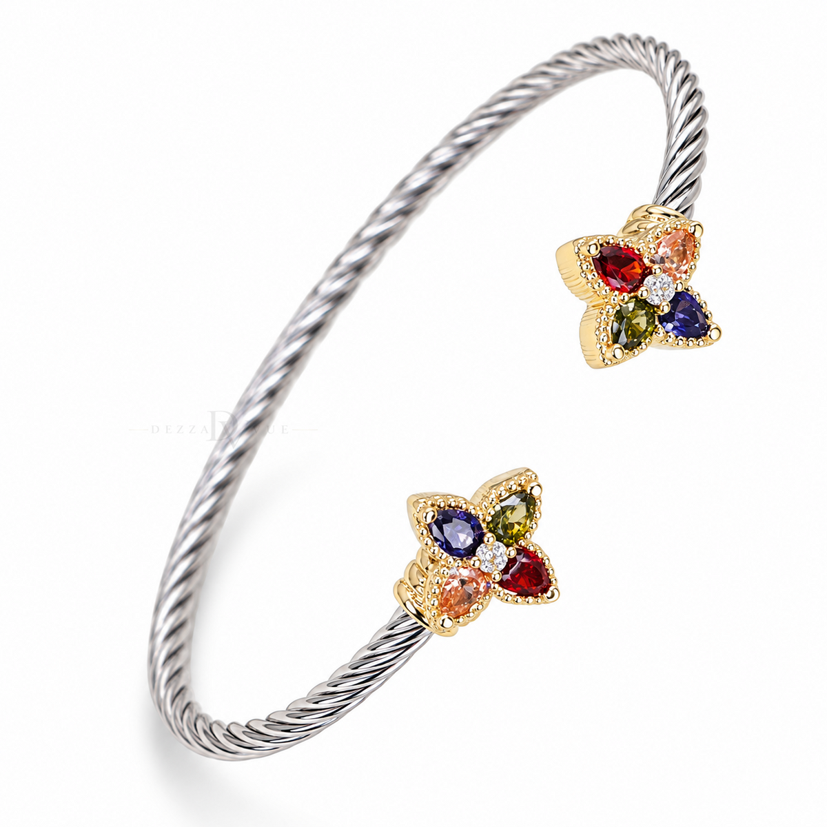 Rainbow Fleur | Two-Tone Floral Cuff