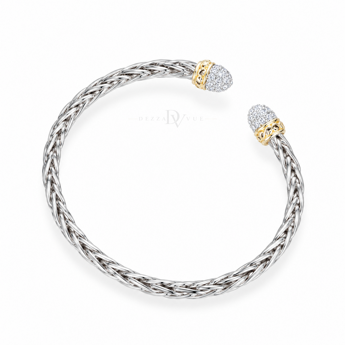 Pavé Duo | Two-Tone Braided Cuff