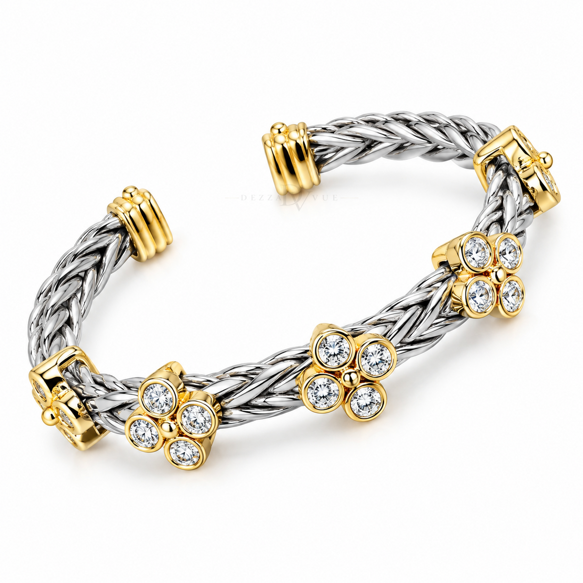 Fleur Quartet | Two-Tone CZ Cuff