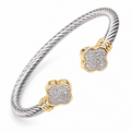 Clover Duo | Two-Tone Pavé Cuff