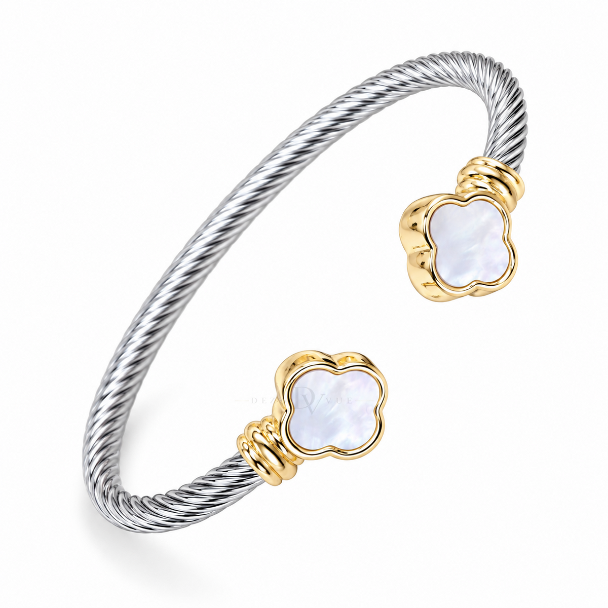 Nacre Clover | Two-Tone Mother-of-Pearl Cuff