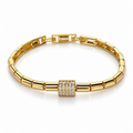Steadfast ✦ Gold Pavé Lock Link Bracelet