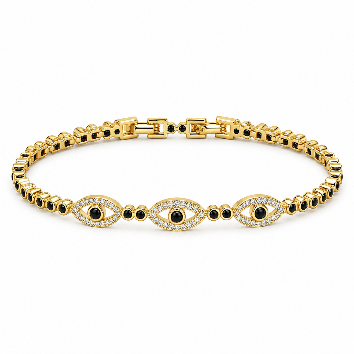 Watchful ✦ Gold Evil Eye Station Bracelet