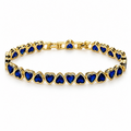 Devoted ✦ Gold Sapphire-Blue Heart Tennis Bracelet
