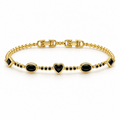 Centered ✦ Gold Black Heart Station Bracelet