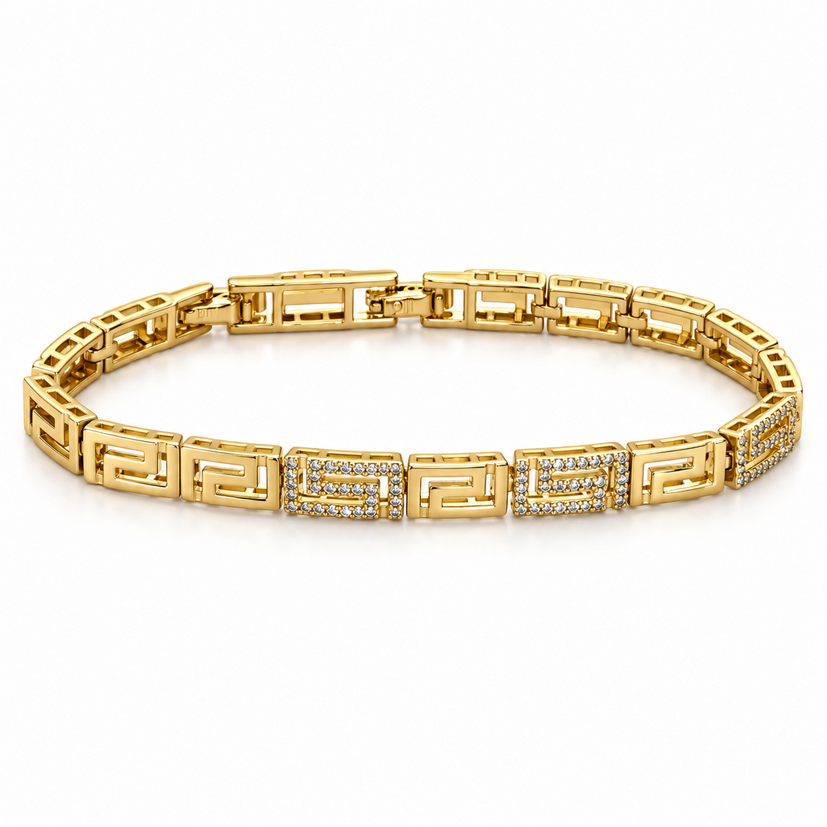 Purpose ✦ Gold Greek Key Pavé Bracelet