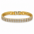 Brilliance ✦ Gold Triple-Row CZ Tennis Bracelet