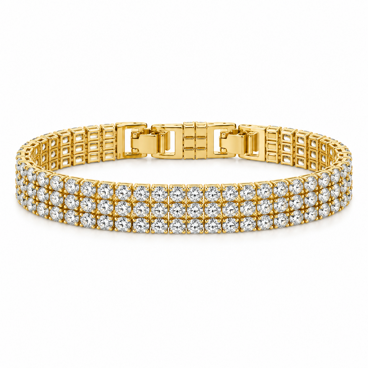 Abundant ✦ Gold Five-Row CZ Tennis Bracelet