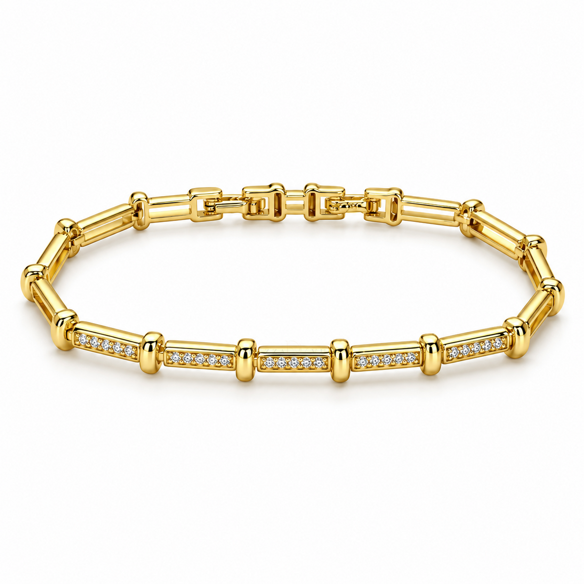 Fortitude ✦ Gold Pavé Bamboo Link Bracelet