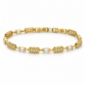 Harmony ✦ Gold Baguette and Pavé Station Bracelet