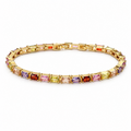 Joyful ✦ Gold Multicolor Baguette Tennis Bracelet