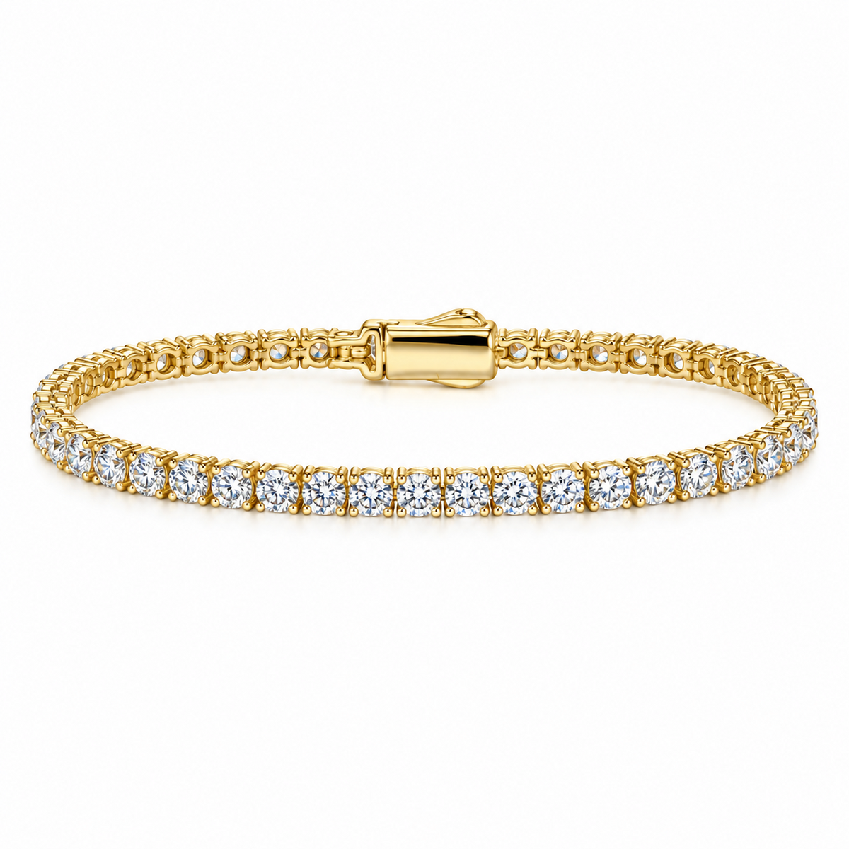 Luminous ✦ Gold Round-Cut CZ Tennis Bracelet