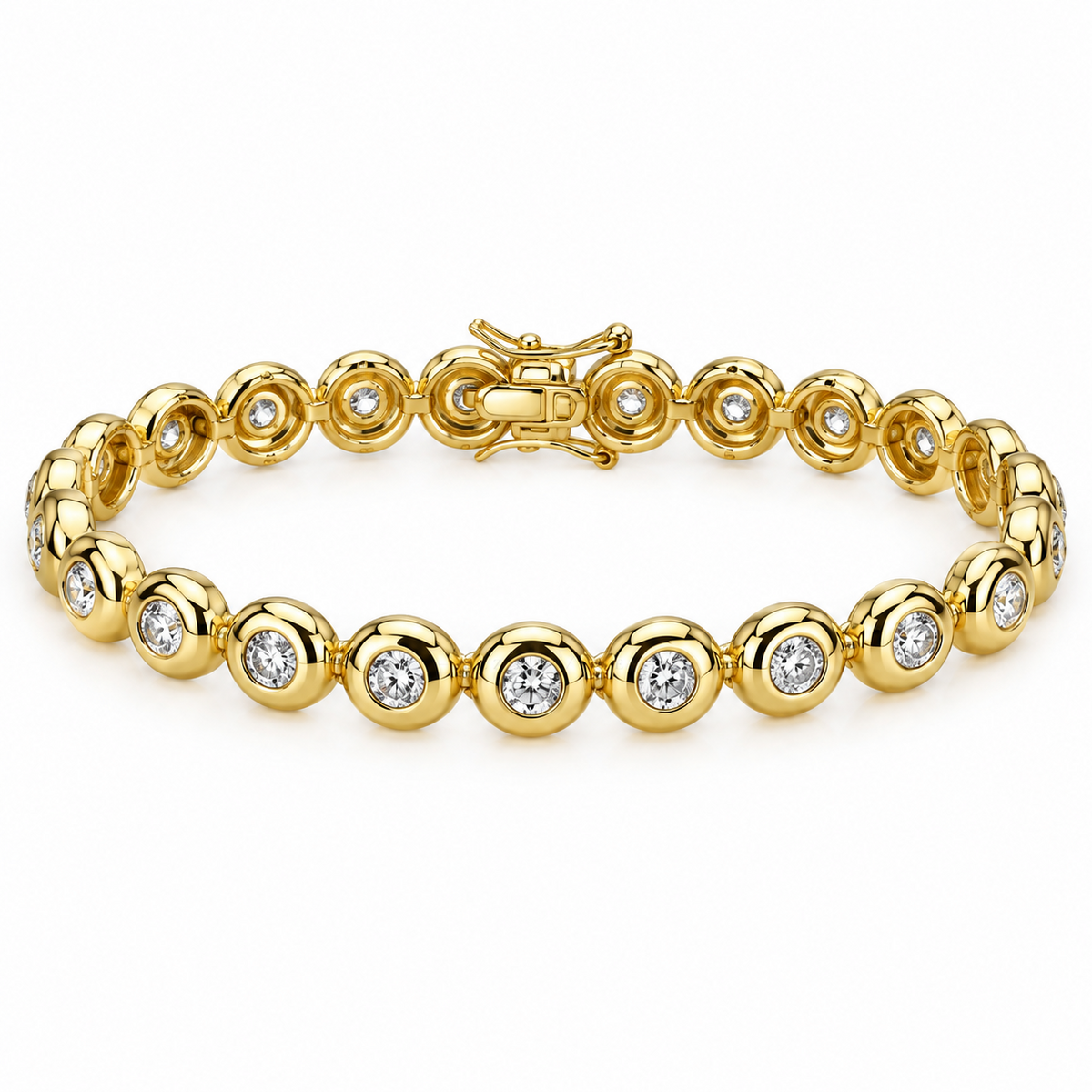 Clarity ✦ Gold Bezel CZ Station Bracelet