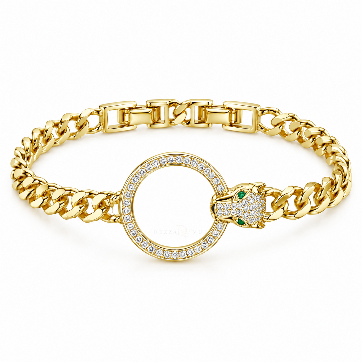 Instinct ✦ Gold Leopard Medallion Chain Bracelet