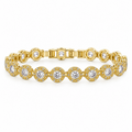 Legacy ✦ Gold Halo Medallion Tennis Bracelet