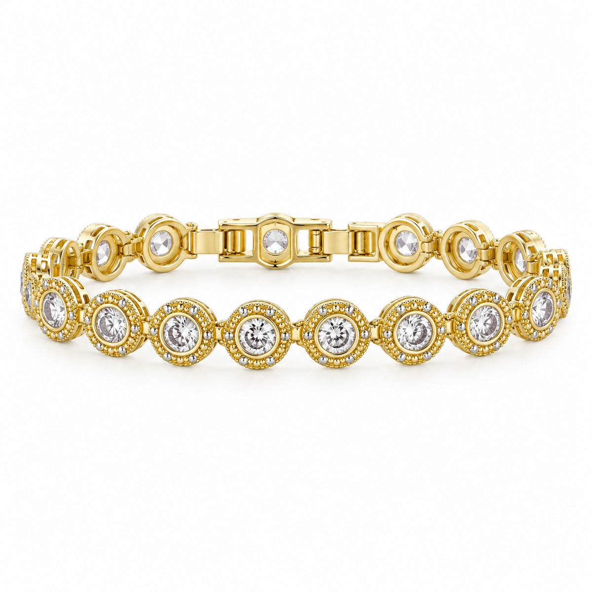 Legacy ✦ Gold Halo Medallion Tennis Bracelet