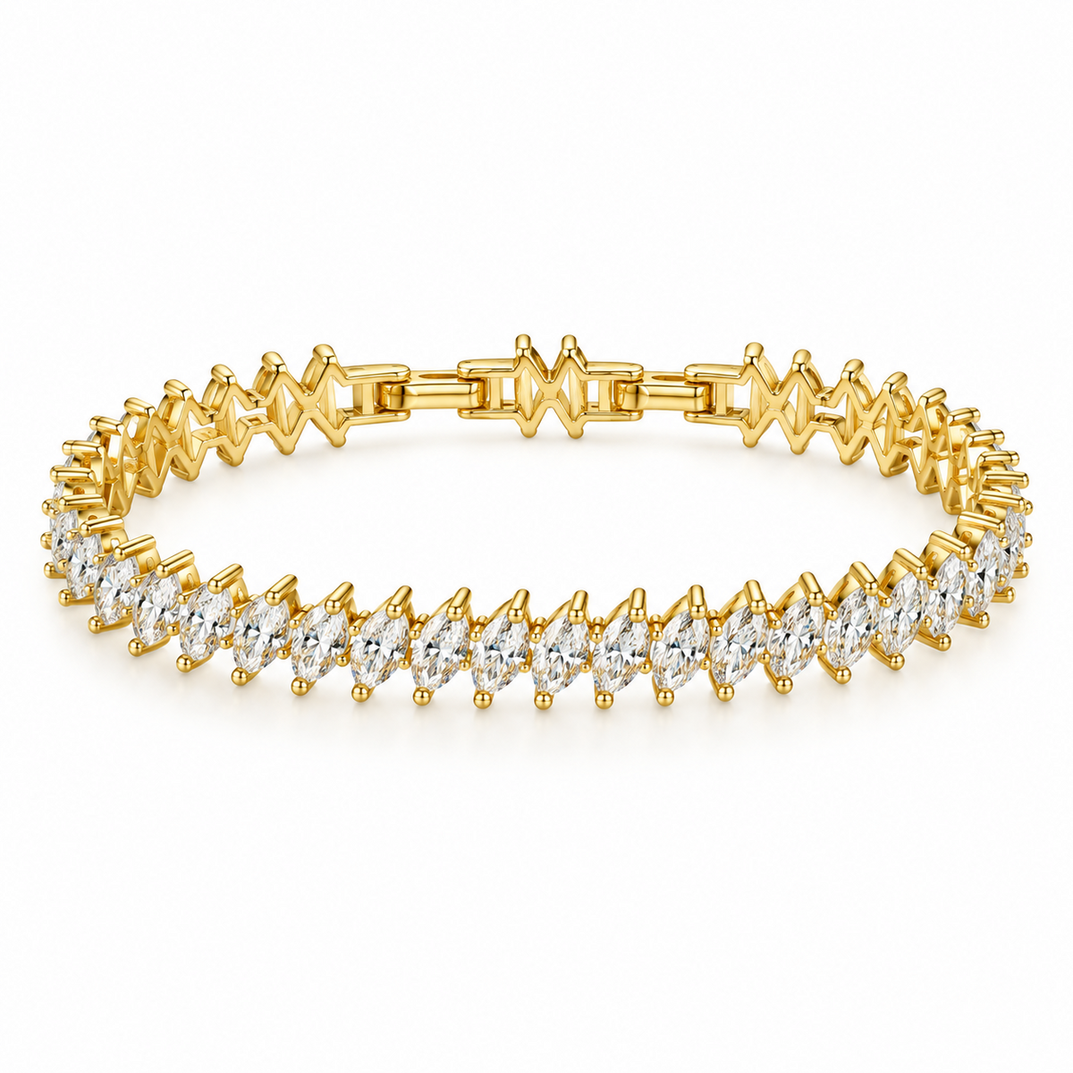 Ascending ✦ Gold Marquise Fringe Tennis Bracelet