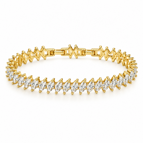 Ascending ✦ Gold Marquise Fringe Tennis Bracelet
