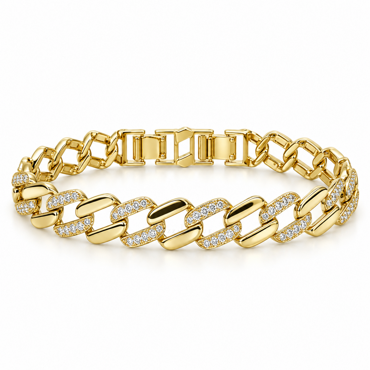 Momentum ✦ Gold Two-Tone Pavé Cuban Link Bracelet