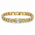 Majesty ✦ Gold Princess-Cut CZ Cuban Bracelet