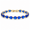 Serenity ✦ Gold Sapphire-Blue Pear Tennis Bracelet