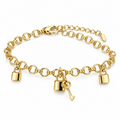 Secure ✦ Gold Lock and Key Charm Bracelet