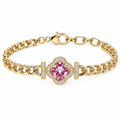 Cherished ✦ Gold Pink Heart Halo Chain Bracelet