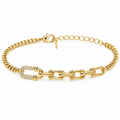 Equilibrium ✦ Gold Pavé Toggle Mixed-Link Bracelet