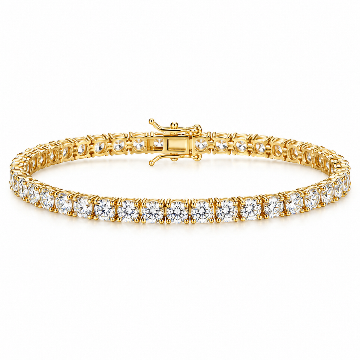 Classic ✦ Gold Round-Cut CZ Tennis Bracelet