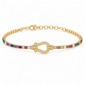 Vibrant ✦ Gold Rainbow CZ Buckle Bracelet