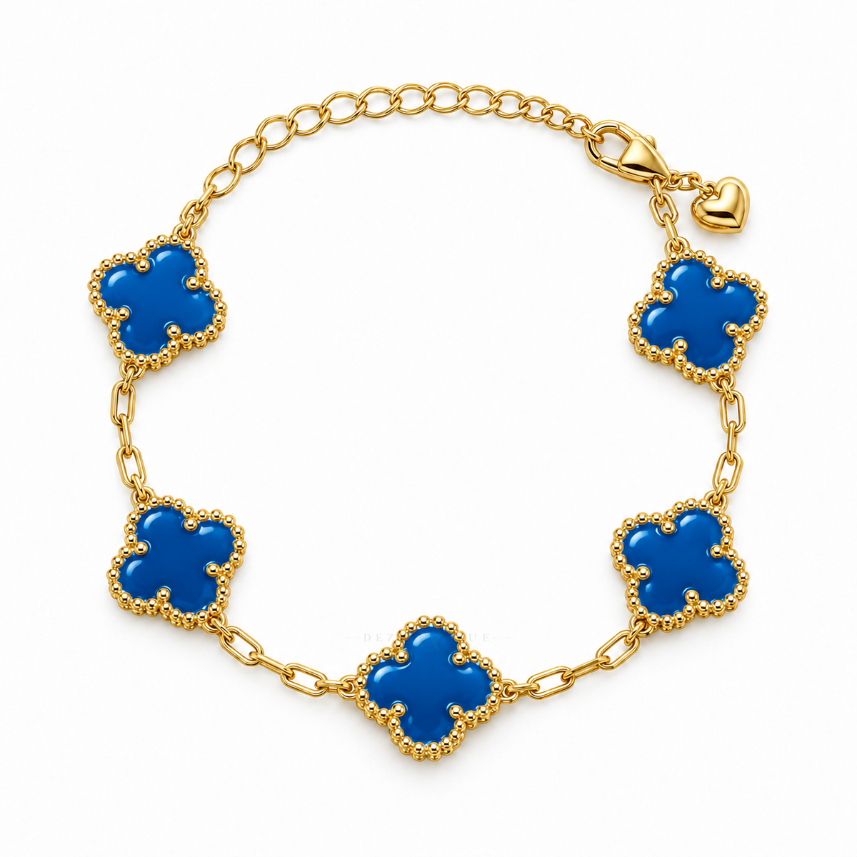 Tranquil ✦ Gold Blue Clover Station Bracelet