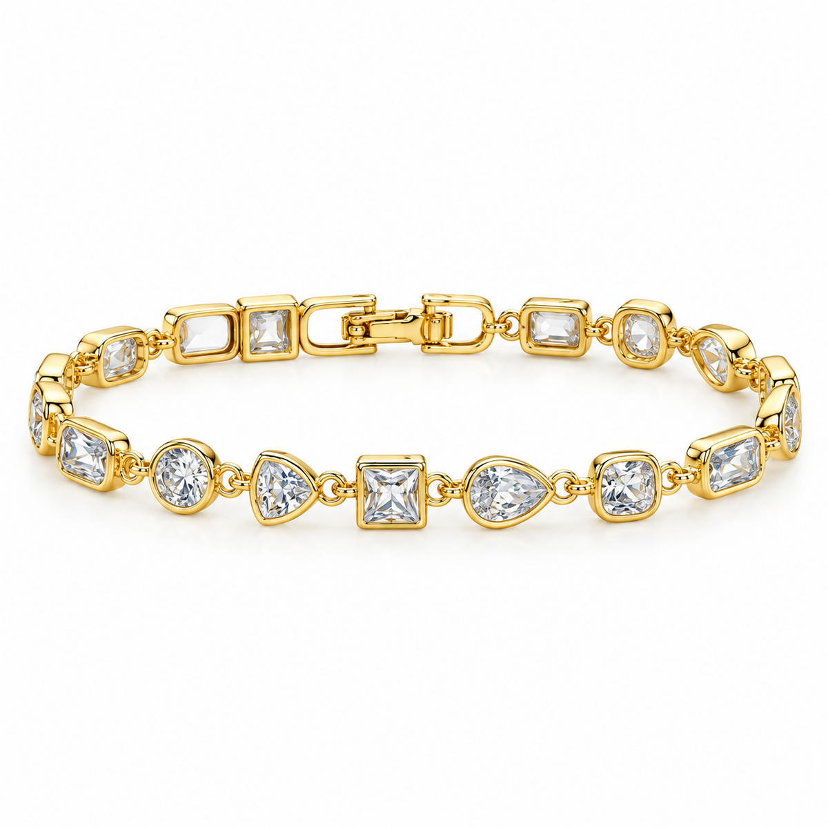 Versatile ✦ Gold Mixed-Cut CZ Tennis Bracelet