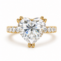 CoriHearts | 6ct Heart-Cut Moissanite Pavé Ring | 14k Gold Vermeil