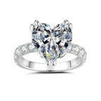 CoriHearts | 6ct Heart-Cut Moissanite Pavé Ring | 14k Gold Vermeil